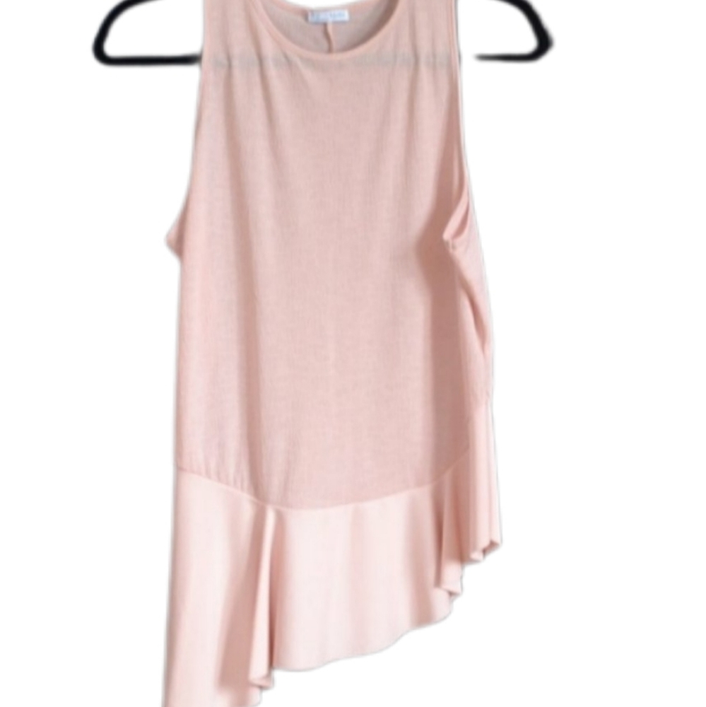 Zara Asymmetrical Sleeveless Pink Top B&W Small